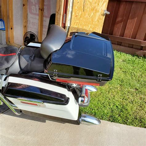 Vivid Black Razor Tour Pack Pak Trunk Chopped Backrest For Harley