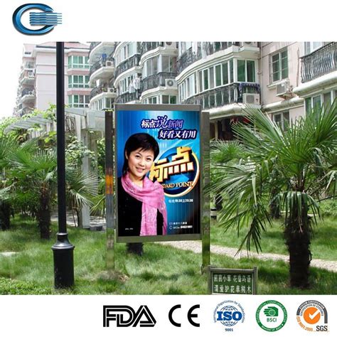 Huasheng Outdoor Double Side Scrolling Advertising Mupi LED Lightbox