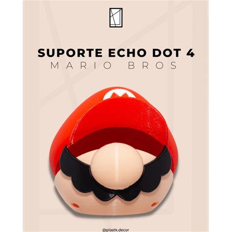 Suporte De Mesa Para Alexa Echo Dot Mario Bros Elo