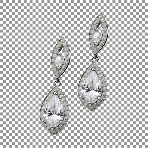 Brincos De Diamante Luxuosos Isolados Em Fundo Transparente Psd Premium