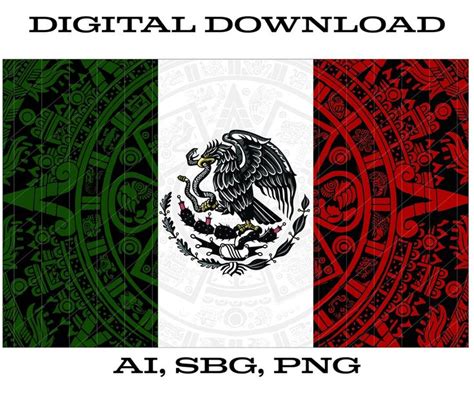 Aztec Mexican Flag Svg File Aztec Calendar Svg Mexican Art Laser