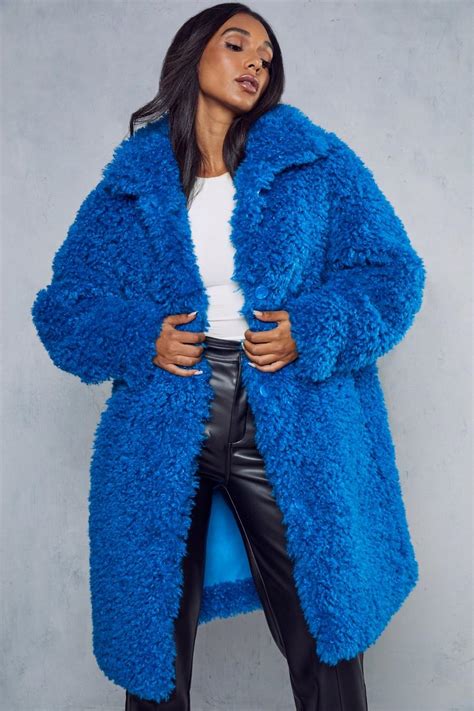 Shaggy Faux Fur Longline Coat Boohoo Uk