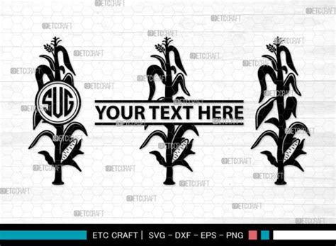 Corn Stalk SVG Monogram Corn Stalk SVG Graphic By Pixel Elites