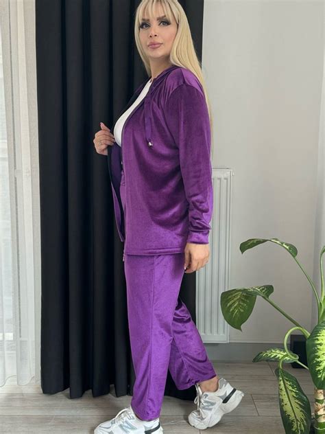 Ljubicasta Plisana Trenerka Plus Size Lavica