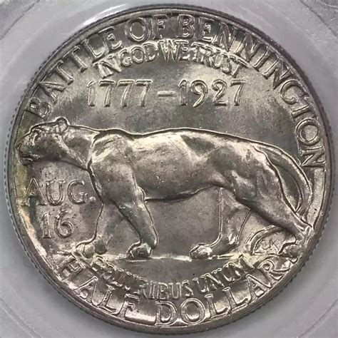 1927 Vermont Sesquicentennial Commemorative Half Dollar Pcgs Ms 64