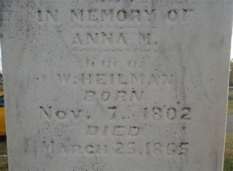 Anna M Knell Heilman 1802 1865 Find A Grave Memorial