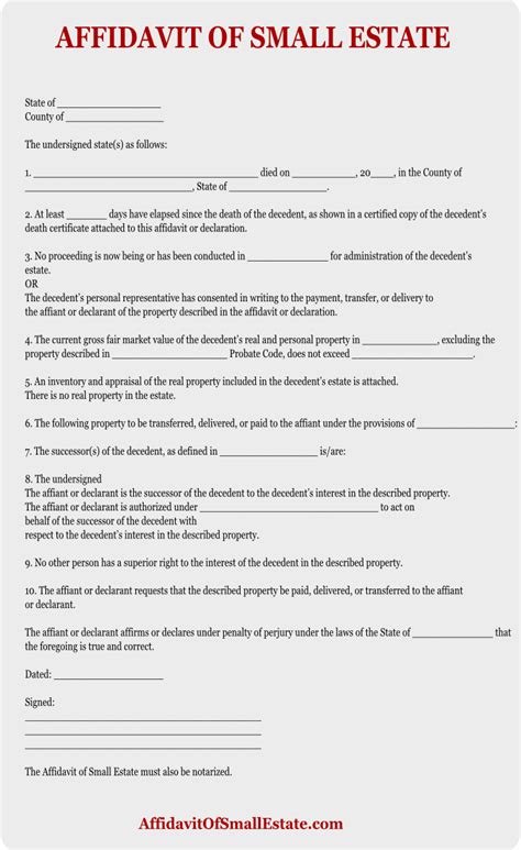 Fill Out Virginia Small Estate Act Affidavit Form Printable Form 2024