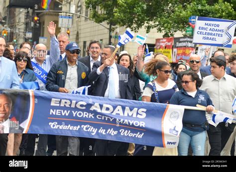 New York City United States 4th June 2023 Mayor Eric Adams Marches