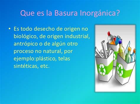 Basura Orgánica E Inorgánica