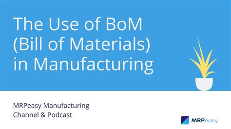 Bill Of Materials Bom Meaning Purpose And Types Off