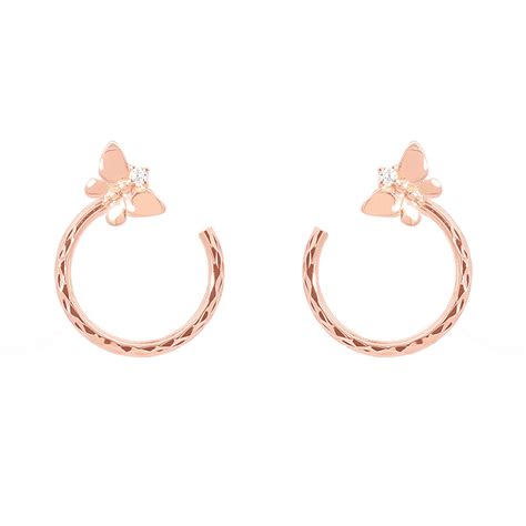 Anting Emas Hwt Gold Alk K Rose Gold Batu Putih Hwt Gold