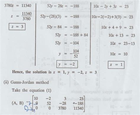 Solution Of Linear System Of Equations By Gaussian Elimination And