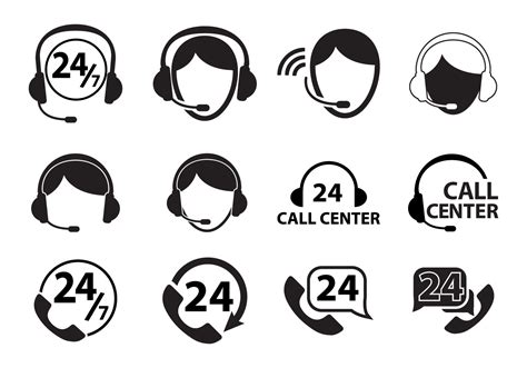 Call Center Icon Set 160096 Vector Art At Vecteezy