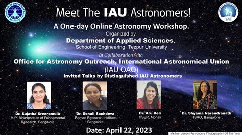 A One Day Online Astronomy Workshop Meet The Iau Astronomer Youtube