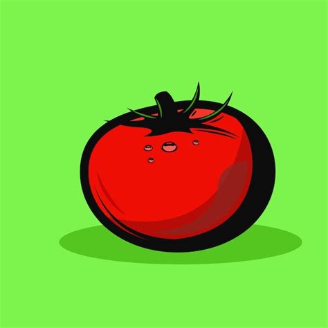 Ilustraci N De Dibujos Animados Simple Solo Tomate Aislado Vector Premium