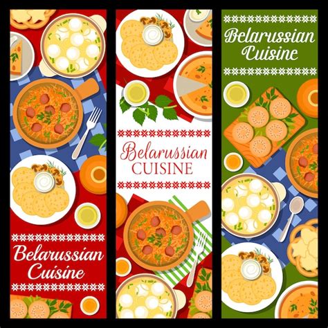 Premium Vector Belarussian Cuisine Food Dishes And Meals Banners