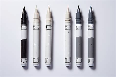 Four Pens Are Lined Together On A Tabletop Background Black Lucky