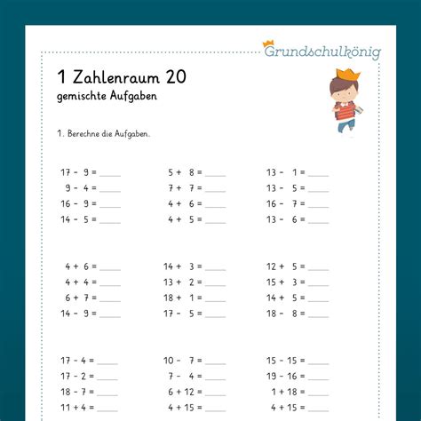 Mathe 1 Klasse Wiederholung Des Jahresstoffs 3 Grundschulkönig Gmbh