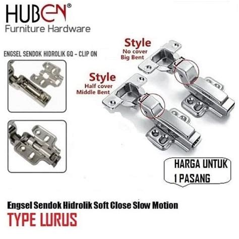 Jual HUBEN Engsel Sendok Tipe Lurus Hidrolik Soft Close Slow Motion 1