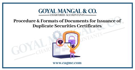 Sebi Procedure And Formats Of Duplicate Securities Certificates