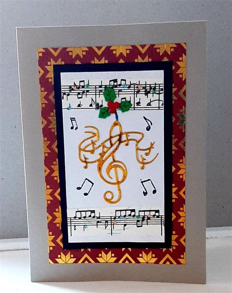 Festive Music Themed Christmas Card Etsy Uk