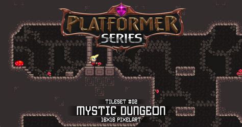 Platformer Tileset Mystic Dungeon 16x16 Pixelart 2d Environments