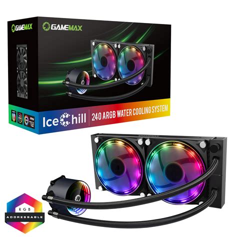 GameMax Iceberg 240mm ARGB Water Cooling System 3pin AURA Sync AMD