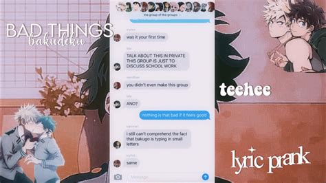 Bnha Lyric Prank Bad Things Bakudeku Youtube