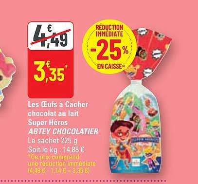 Promo Les Oeufs Cacher Chocolat Au Lait Super H Ros Abtey Chocolatier