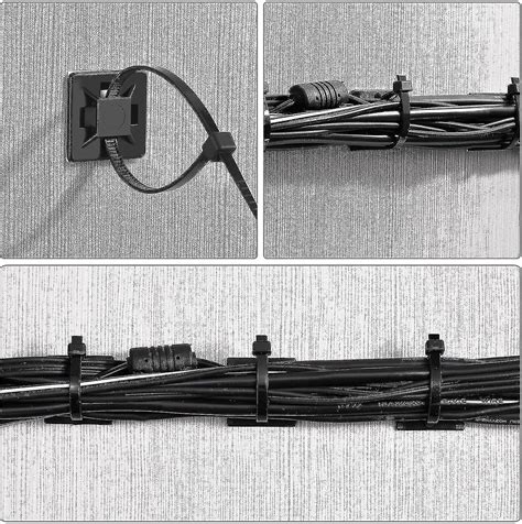 100 Pack Adhesive Zip Tie Self Adhesive Mounts Cable Tie Base Holders