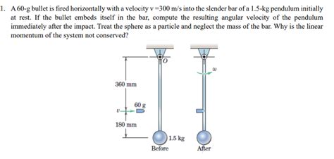 Solved A 60 G Bullet Is Fired Horizontally With A Velocity V