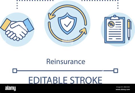 Reinsurance Concept Icon Ceding Company Written Contract Treaty