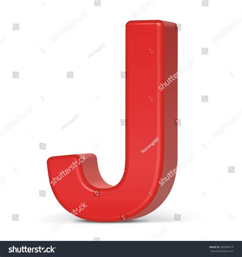 3d Plastic Red Letter J Isolated Stock Vector Royalty Free 360584279