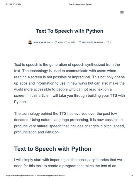 Solution Text To Speech With Python Studypool