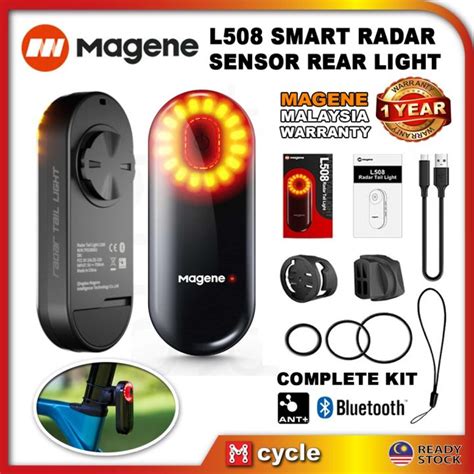 Magene L Bicycle Smart Radar Rear Light Bluetooth Ant Garmin Wahoo