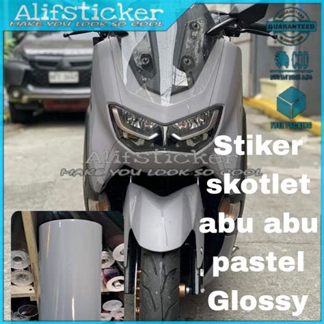 Skotlet Abu Glossy Sticker Motor Warna Abu Abu Muda Glosy Stiker Lis