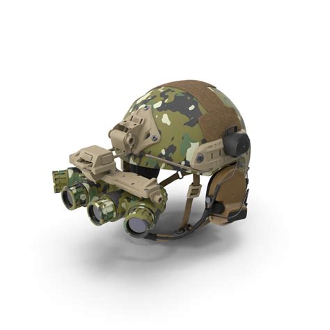 Tactical Helmet Digital Woodland Camo With Fur Png Images And Psds For