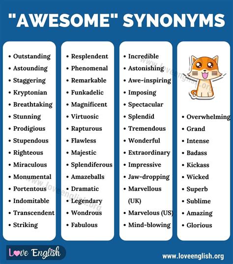 Another Word For Awesome 50 Best Synonyms For Awesome Artofit