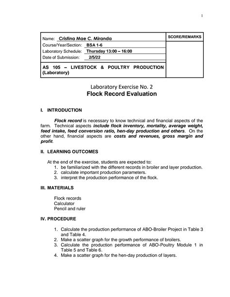 SOLUTION Ansci 1105 Laboratory Exercise 2 Studypool