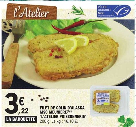 Promo Filet De Colin D alaska Msc Meunière l atelier Poissonnerie