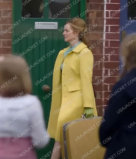 New Arrival The Miracle Club Laura Linney Trench Coat Yellow Coat