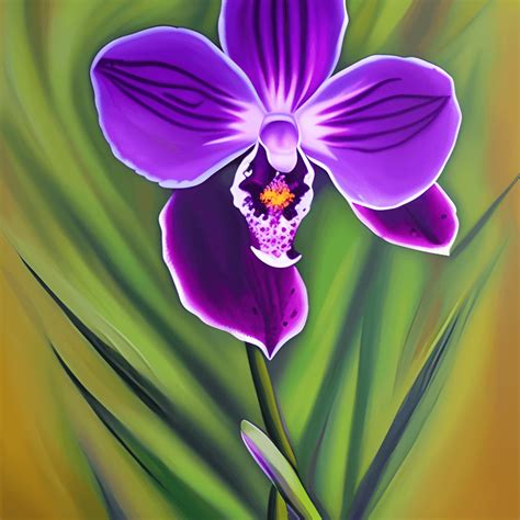 Purple Orchid Painting · Creative Fabrica