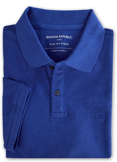 Banana Republic Mens 797913 Slim Fit Pique Mesh All Cotton Monogram Polo Shirt X Large