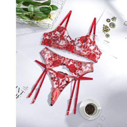 Sexy Lace Transparent Erotic Lingerie 3 Pieces Power Day Sale