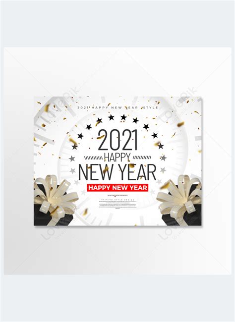 Simple And Stylish Premium 2021 New Year Greeting Card Template Image