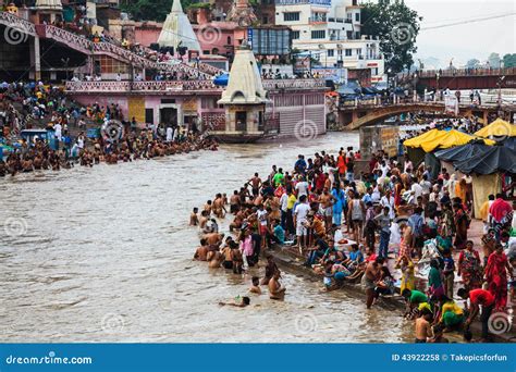 Bathing in ganges river editorial stock photo. Image of pilgrimage ...