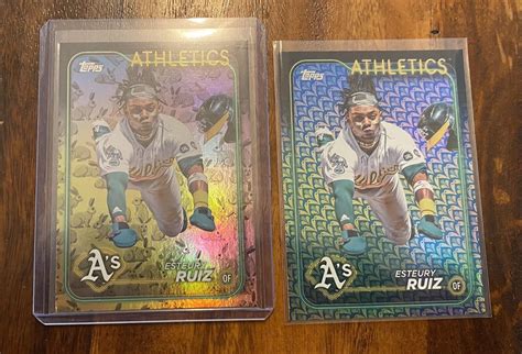 2024 Topps Series 1 Esteury Ruiz 21 Easter Bunny Rabbit Foil Parallel