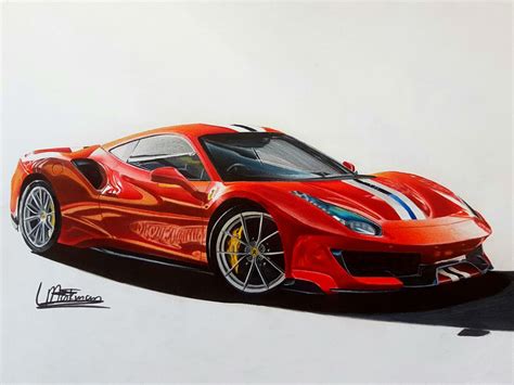 Ferrari 488 Pista Drawing