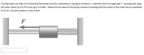 Solved A 49 Kg Collar Can Slide On A Frictionless Horizontal Rod