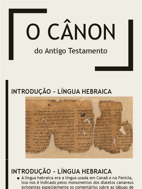 O Cânon Do Antigo Testamento Pdf Cânon Bíblico Antigo Testamento